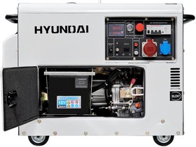 Фото 1/5 Дизельный генератор Hyundai DHY 8000SE-3, 380/220/12 В, 6.5кВт, на колёсах с АКБ