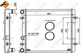 Фото 1/7 509530, Радиатор охлаждения VW BORA 98-05, GOLF IV 97-06, SEAT LEON 99-06, TOLEDO II 99-06, SKODA OCTAVIA 99-,