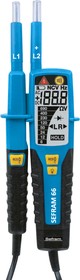 SEFRAM66, Voltage and Continuity Tester, IP64, Backlit LCD, Visual