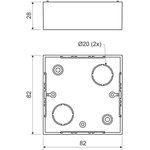 Распределительная коробка для открытой проводки 82х82х28 мм (комплект 10 штук) ...