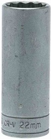 Фото 1/2 M120622-C, 1/2 in Drive 22mm Deep Socket, 12 point, 79 mm Overall Length