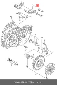 02B141708A, Кронштейн опорный для механ-го привода сцепления VW T4 91-03 / POLO CLASSIC