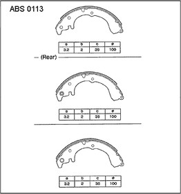 ABS0113, Колодки тормозные барабанные | зад |