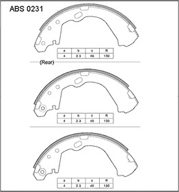 ABS0231, ABS0231_колодки барабанные!\ Nissan Serena II (C24) 2.0/2.5TDi 99-05