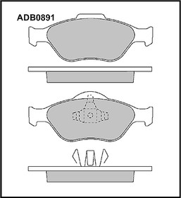 Колодки передние FORD FIESTA/FUSION ALLIED NIPPON ADB 0891