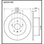 ADC01183, Диск тормозной TOYOTA Camry (V40,V50) задний (1шт.) ALLIED NIPPON