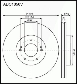 ADC1056V, Диск тормозной | перед |