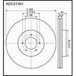 ADC3118V, Диск тормозной | перед |