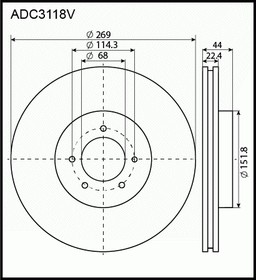 ADC3118V, Диск тормозной | перед |