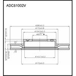 ADC81002V, Диск тормозной HYUNDAI i30 (08-) KIA Ceed (08-) (R15) передний (2шт.) ALLIED NIPPON