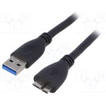 AK-USB-26, Кабель, USB 3.0, вилка USB A, вилка micro USB B, никелированные