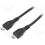 AK-USB-17, Кабель, USB 2.0, вилка micro USB B,с обеих сторон, 0,6м, черный