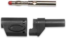 Фото 1/2 BU-3110410-0, Black Male Banana Plug, 4 mm Connector, Solder Termination, 20A