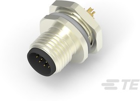 Фото 1/9 T4132012121-000, Circular Connector, 12 Contacts, Front Mount, M12 Connector, Plug, Male, IP67