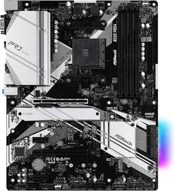 Фото 1/10 Материнская плата Asrock B550 PRO4 Soc-AM4 AMD B550 4xDDR4 ATX AC`97 8ch(7.1) GbLAN RAID+VGA+HDMI