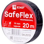 Изолента ПВХ 19мм (рул.20м) черн. SafeFlex EKF plc-iz-sf-b