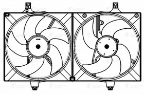 Фото 1/5 LFK1416, Э,вентилятор охл. для а,м Nissan Almera N16 00-,Primera P12 02- 2 вент. с кожух. LFK 1416