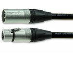 101-064-001, Male 3 Pin XLR to Female 3 Pin XLR Cable, Black, 1m