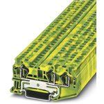 3031416, ST 4-TWIN-PE Series Green/Yellow Earth Terminal Block, Single-Level ...