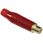 ACJR-RED, Red Cable Mount RCA Socket, Gold, 10A