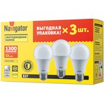 NLL-A60-13-230- 4K-E27-PACK3 (95319), Лампа светодиодная 13Вт, 1300Лм, 4000К ...