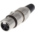 708-0400, Cable Mount XLR Connector, Female, 50 V ac, 4 Way, Silver Plating