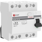 elcb-4-40-30-em-pro, Выключатель дифференциального тока (УЗО) 4п 40А 30мА АС PROxima