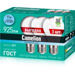 Camelion LED11-A60-3/845/E27 (Эл.лампа светодиодная 11Вт 220В ПРОМО 3 шт. в упаковке)