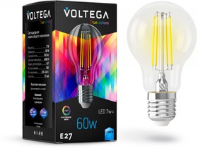 Voltega Лампа светодиодная E27 7W 4000K прозрачная VG10-A60E27cold7W-FHR 7155