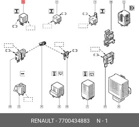 7700434883, 7700434883_реле 5-контактное универсальное!\Renault Trafic/Master/Mascott 99-04