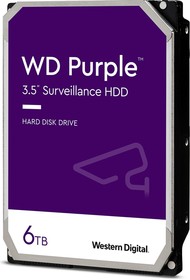 Фото 1/2 Жесткий диск Western Digital Purple HDD 3.5" SATA 6Tb, IntelliPower, 128MB buffer (DV&NVR), WD62PURX, 1 year