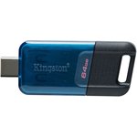 Kingston USB Drive 64GB DataTraveler 80M OTG USB Type-C USB 3.2 черный [DT80M/64GB]