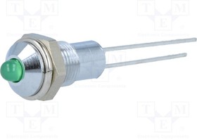 SMQS 062, Индикат.лампа LED, выпуклый, Отв 6,2мм, IP40, на печатную плату