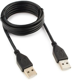 Фото 1/2 Кабель Кабель USB2.0 Cablexpert CCP-USB2-AMAM-6, AM/AM, двойной экран, медь, Pro, 1.8м, черный, пакет