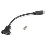 CAB-15455, SparkFun Accessories Panel Mount USB-C Extension Cable - 6in.