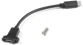 Фото 1/2 CAB-15455, SparkFun Accessories Panel Mount USB-C Extension Cable - 6in.