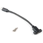 CAB-15464, SparkFun Accessories Panel Mount USB Micro-B Extension Cable - 6in.