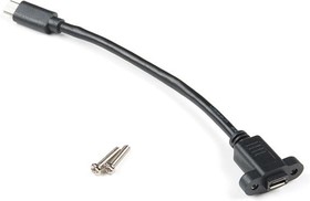 CAB-15464, SparkFun Accessories Panel Mount USB Micro-B Extension Cable - 6in.