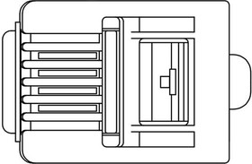 940-SP-3066-B25, Modular Connectors / Ethernet Connectors Modular Plug Standard 6P 6C Unshielded .032-.038 Conductors