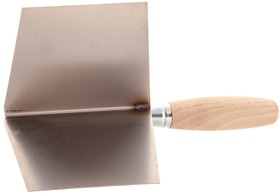 Фото 1/3 DEKOR Гладилка для выведения углов-внешний нержавеющая сталь 10х10 мм деревянная ручка 102