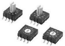 A6RS-101RS-P, DIP Switches / SIP Switches Rotary 10 pos top-act. ext shaft