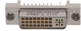 33DVIR-29S12R, Memory Card Connectors 29POS R/A FEMALE DVI PCB MOUNT