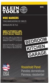 56254, Wire Labels & Markers Wire Marker Book, Household Electrical Panel