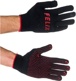 Фото 1/5 411040152, Перчатки FELIX хлопковые с пвх-покрытием (черные)