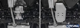 Фото 1/3 Защита редуктора Hyundai, Kia Tucson, Sportage крепеж в комплекте алюминий 3 мм серый Rival RIVAL 333.2359.1