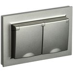 Socket 2-m JV BRITE RSbsh12-3-44-BrSh 16A assembled IP44 with champagne cover ...