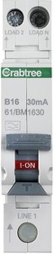 61/BM1630, Автоматический выключатель, 240 В, 16 А, 2-полюсный