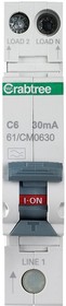 61/CM0630, Автоматический выключатель, 240 В, 6 А, 2-полюсный