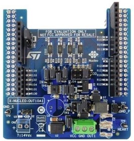 Фото 1/3 X-NUCLEO-OUT10A1, Power Management IC Development Tools Industrial digital output expansion board based on IPS161HF for STM32 Nucleo