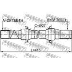 0512BL16AT, Полуось Mazda 3 (BK, BL) 03- правая 26 x 415 x 28 (АКПП) \ FEBEST ...